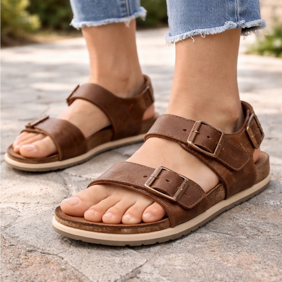Birkenstock Shoes - Birkenstock Milano Oiled Leather Sandals Brown EU 39 US Women’s 8–8.5 Backstrap